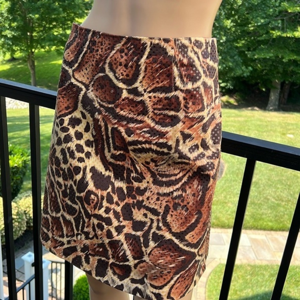 Cache Vintage Brown Leopard Print Sequin Mini Ski… - image 1